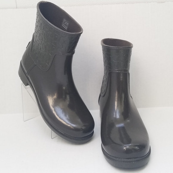 Coach Signature Fern Green Rain Boot Booties - Picture 11 of 14